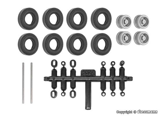 Viessmann 8423 Nachrüst-Set Gummireifen für Kibri Anhänger und Auflieger - H0