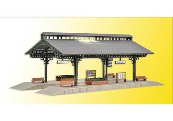 Vollmer 47530 Bahnsteighalle mit Beleuchtung N