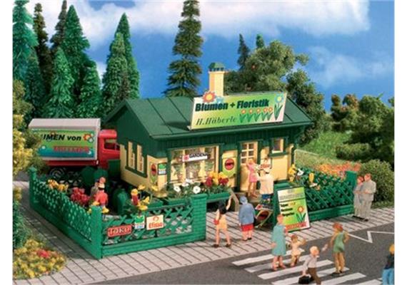 Vollmer Blumenkiosk mit Blumen Spur H0