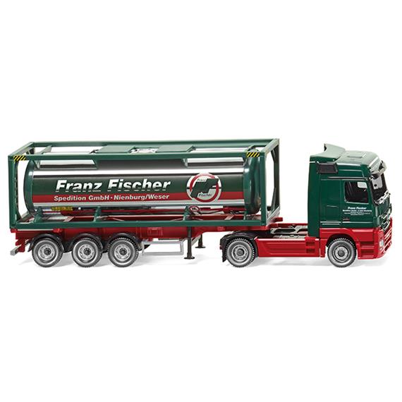 Wiking 53603 Tankcontainersattelzug MB Actros Spedition "Franz Fischer" HO