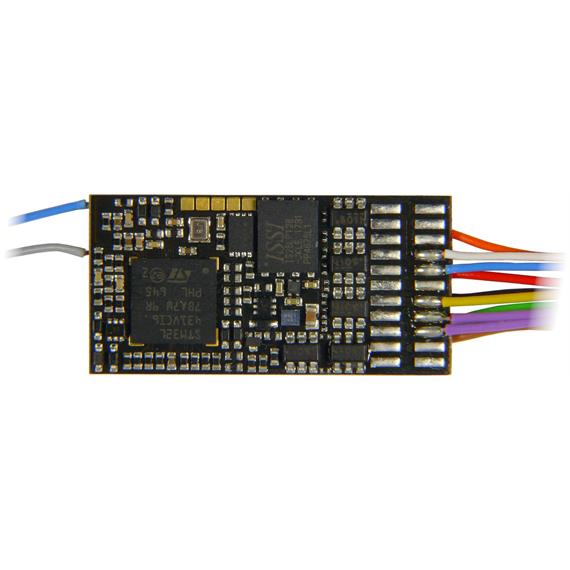 ZIMO MS450 Sounddecoder an Litzen, 1,2A, 12 FU-Ausgänge, Energiesp.-Anschluss - H0