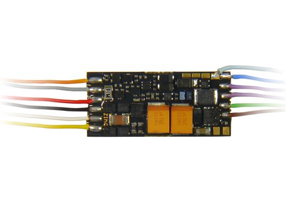 ZIMO MS490F Miniatur Sound-Decoder, 0.7A, 4 Fu-Ausgänge, 6pol. Schnittstelle an Litzen | Bild 1