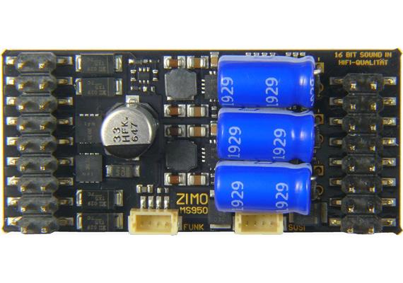 ZIMO MS950P Grossbahn-Sounddecoder, 4A, 11 Fu-Ausgänge, 5V Niederspannung inkl. LOKPL950P | Bild 2
