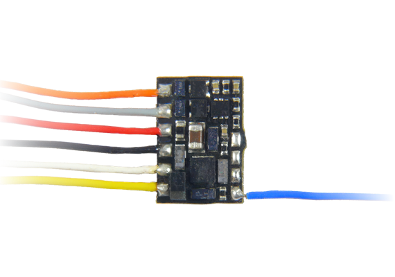 ZIMO MX615 Spur-Z Subminiatur-Decoder, 8,2 x 5,7 x 2mm, 0,5A Motor, an Litzen