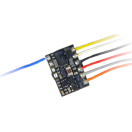 ZIMO MX615F Spur-Z Subminiatur-Decoder, 8,2 x 5,7 x 2mm, 0,5A Motor, 6pol. an Litzen