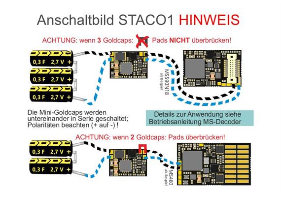 ZIMO STACO1 StayAlive-Controller N/TT ohne dir. Energiesp.Anschluss inkl. 3 Mini-GoldCaps | Bild 2
