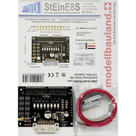 ZIMO STEINE8S Erweiterungsplatine für 8 Servo-Antriebe zum "StEin-Modul STEIN88V"