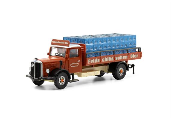 ACE 002370 Saurer S4C Pritsche Strebel Feldschlösschen - H0 (1:87) | Bild 1
