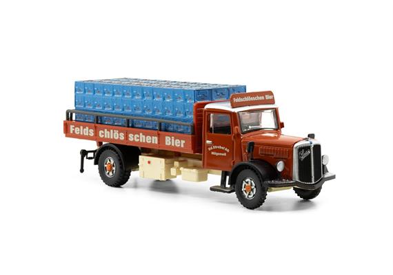 ACE 002370 Saurer S4C Pritsche Strebel Feldschlösschen - H0 (1:87) | Bild 3