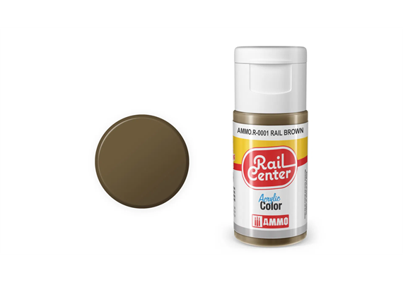 AMMO R-0001 Rail Center Schienenbraun, matt, Acrylfarbe, 20 ml
