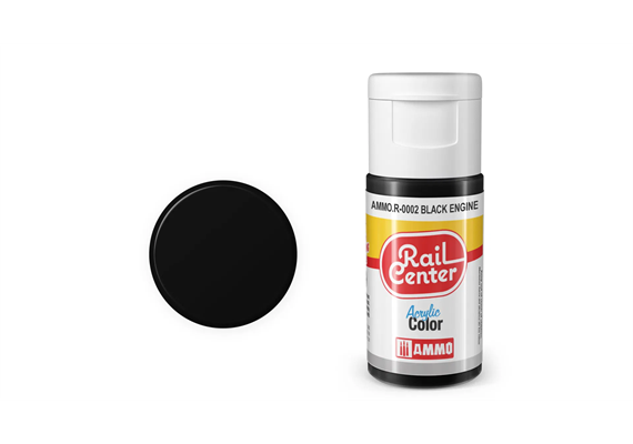 AMMO R-0002 Rail Center Motorschwarz, matt, Acrylfarbe, 20 ml