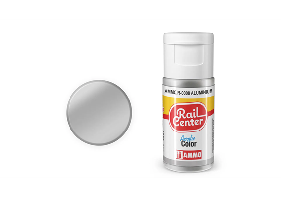 AMMO R-0008 Rail Center Aluminium, matt, Acrylfarbe, 20 ml