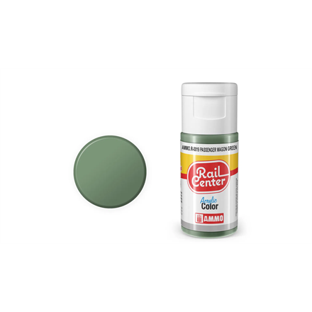 AMMO R-0019 Rail Center Personenwagen-Grün, matt, Acrylfarbe, 20 ml