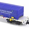 Arnold HN6659 4-achsiger Containertragwagen mit 2x blau 22' coil - N (1:160) | Bild 3