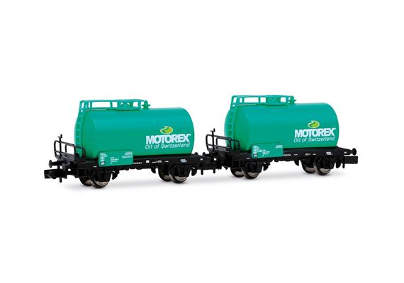 Arnold HN6748 CH-WASCO 2 Kesselwagen 2-achsig MOTOREX türkisfarbene Farbgebung, Ep. VI - N