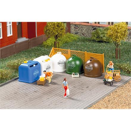 Auhagen 41695 Recycling-Container mit Zubehör - H0 (1:87)