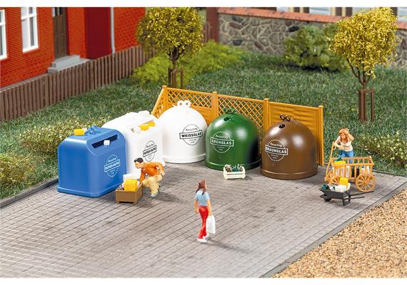 Auhagen 41695 Recycling-Container mit Zubehör - H0 (1:87) | Bild 1