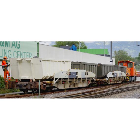 Bemo 2290 199 RhB P 10049 Tragwagen, Schlackemulden - H0m (1:87)