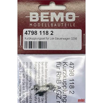 Bemo 4798 118 2 Kurzkupplungsset (Paar) Lok-Steuerwagen für 3298 xxx - H0m (1:87)