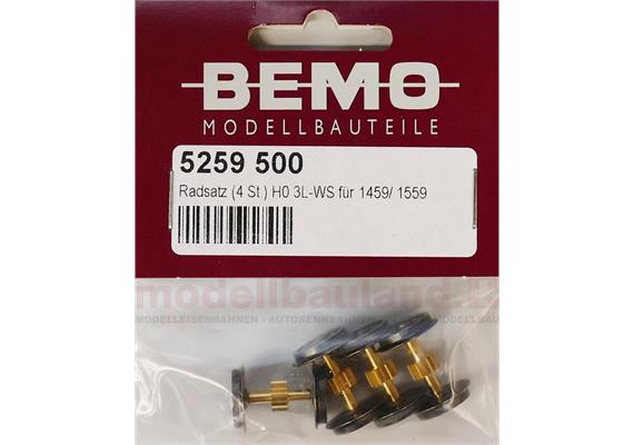 Bemo 5259 500 AC-Radsatz für 1459/1559, 4 Stück, Wechselstrom AC 3L - H0 (1:87) | Bild 1