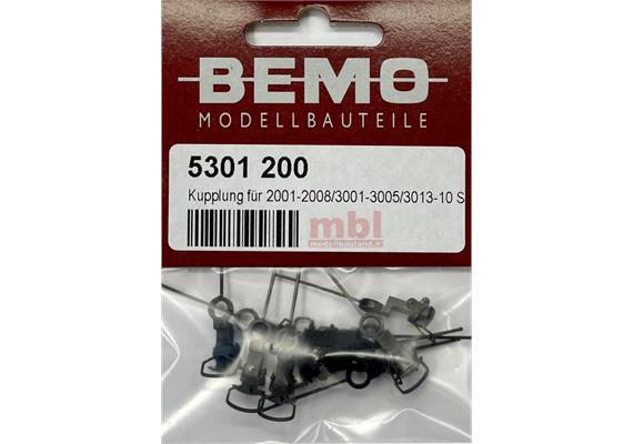 Bemo 5301 200 Kupplung für 2201-2008/3001-3005/3013, 10 Stk. - H0m (1:87)