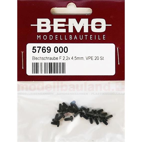 Bemo 5769 000 Blechschraube F 2,2x 4,5mm, 20 Stück - H0m (1:87)