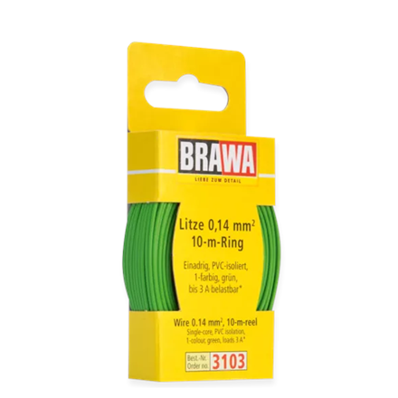 Brawa 3103 Litze 0,14 mm², grün, 10 m