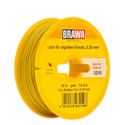Brawa 3210 Litze für digitalen Einsatz, 0,25 mm², gelb