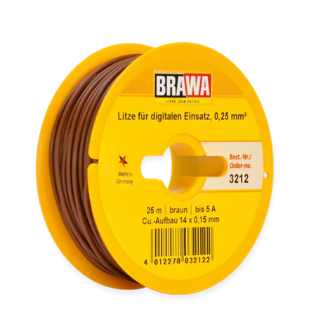 Brawa 3212 Litze für digitalen Einsatz, 0,25 mm², braun