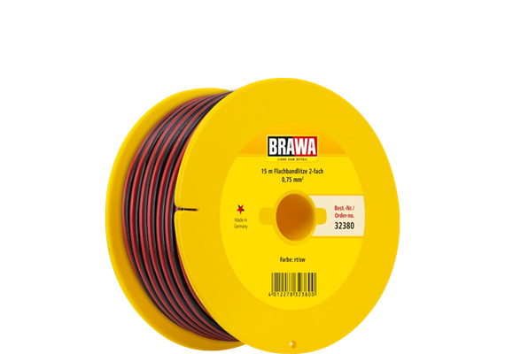 BRAWA 32380 Doppellitze rot/schwarz 0.75 mm² 15 Meter