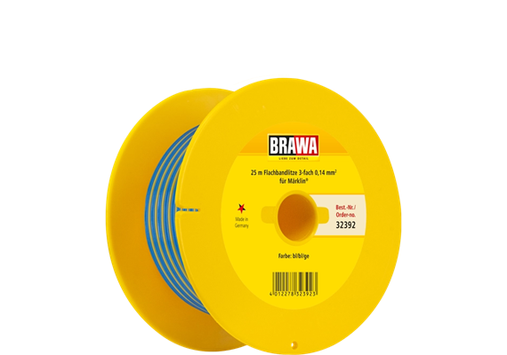 Brawa 32392 Flachbandkabel 3-fach blau, blau, gelb, 25 Meter, 0.14 mm²