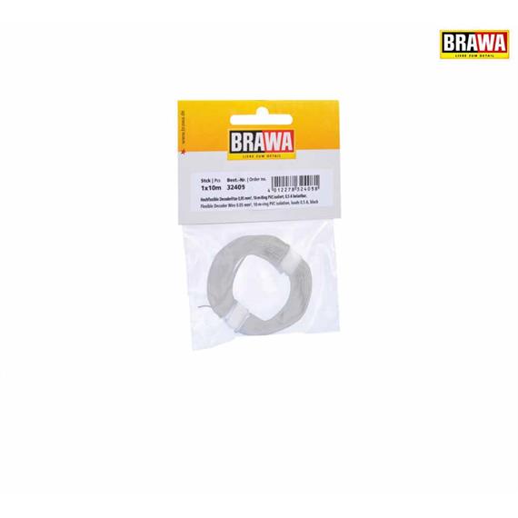 BRAWA 32409 Hochflexible Decoderlitze weiss 0,05mm, Länge 10m