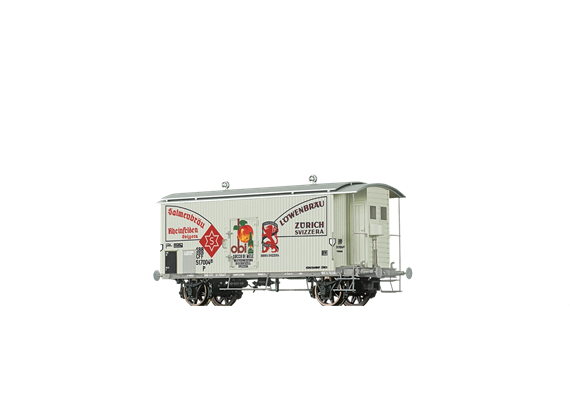 BRAWA 50972 Gedeckter Güterwagen K2 "Salmenbräu - obi - Löwenbräu" SBB - H0 (1:87)