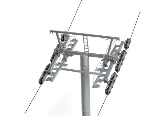 BRAWA 6346 Sesselbahn mit 6er Sesseln inklusive Gebäude - H0 (1:87) | Bild 5