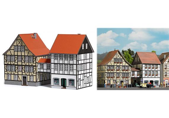 Busch 1538 Häuser mit Übergang HO
