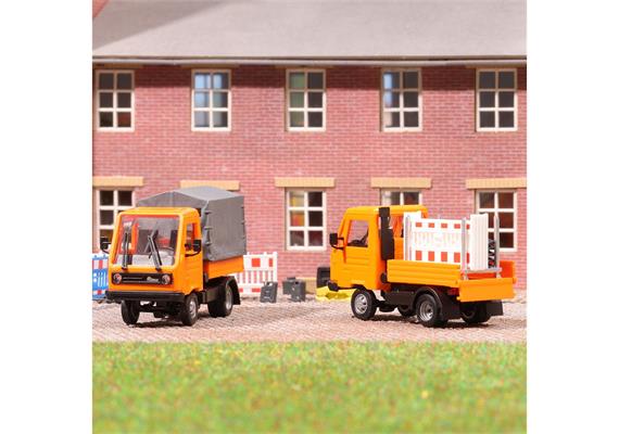 Busch 42254 Multicar M26 mit Schrankenzauntransportgestell, Orange - H0 (1:87) | Bild 2