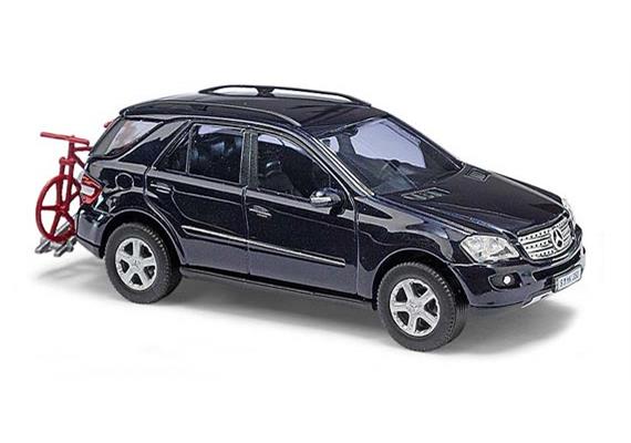 Busch 49819 Mercedes-Benz M-Klasse W164 mit Fahrradträger und Mountainbike, Bj. 2005