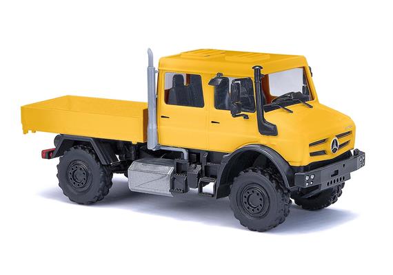 Busch 51080 Mercedes-Benz Unimog U 5023 / Doppelkabine, gelb "Formneuheit" - H0 (1:87)