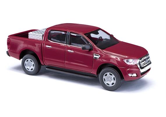 Busch 52843 Ford Ranger / Hardtop, weinrot mit Alukiste - H0 (1:87)