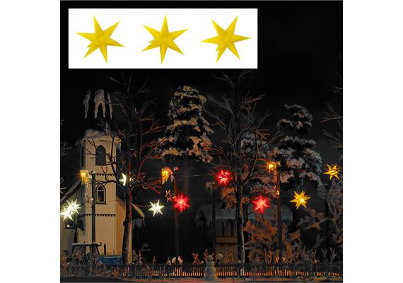 Busch 5415 Drei gelb leuchtende Weihnachtssterne - H0 (1:87) | Bild 1