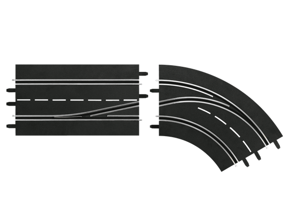 Carrera 20030364 D132, D124 Spurwechselkurve rechts, innen nach außen