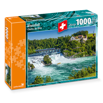 Carta.Media 7271 Puzzle Reihnfall mit Schloss Laufen, 1000 teilig