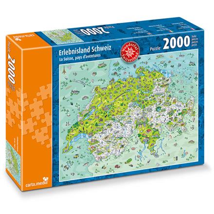 Carta.Media 7403 Puzzle Erlebnisland Schweiz, 2'000 Teile