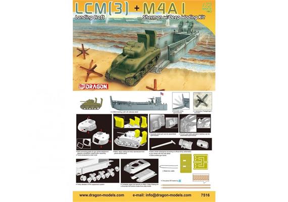 Dragon 7516 LCM(3)+M4A1 Sherman w/DeepWadingKit im Massstab 1:72