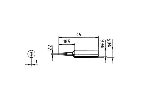 ERSA LF-ERSADUR-Dauerlötspitze 2,2 mm Meissel zu ERSA RDS 80
