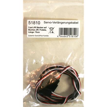 ESU 51810 Servo-Verlängerungskabel J/R Stecker auf Buchse J/R/Futaba, 75 cm