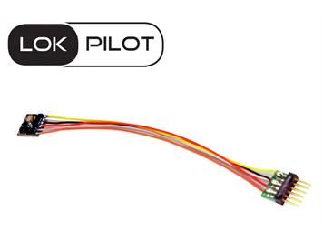 ESU 59826 LokPilot 5 micro DCC, 6-pin NEM651 an Litzen - Spurweite N, TT