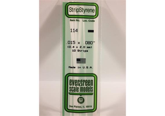 Evergreen 114 Vierkantprofile, 350 x 0,38 x 2,00 mm, 10 Stück | Bild 2