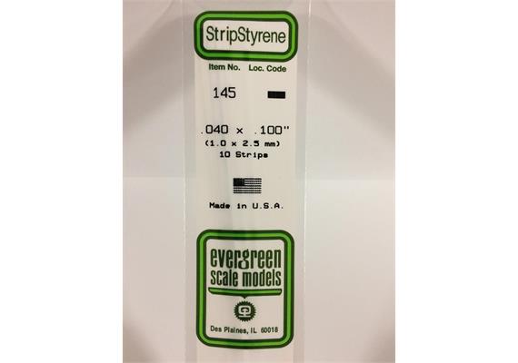 Evergreen 145 Vierkantprofile, 350x1,00x2,50mm, 10 Stück | Bild 2