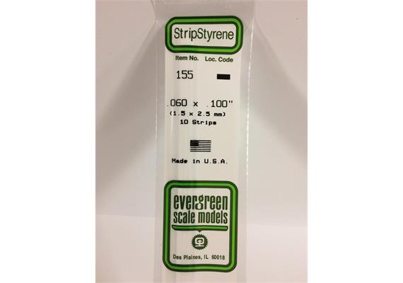 Evergreen 155 Vierkantprofile, 350x1,50x2,50mm, 10 Stück | Bild 2